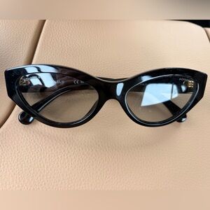 CHANEL Cat Eye Black Glasses Crystal CC 2025 Current rare